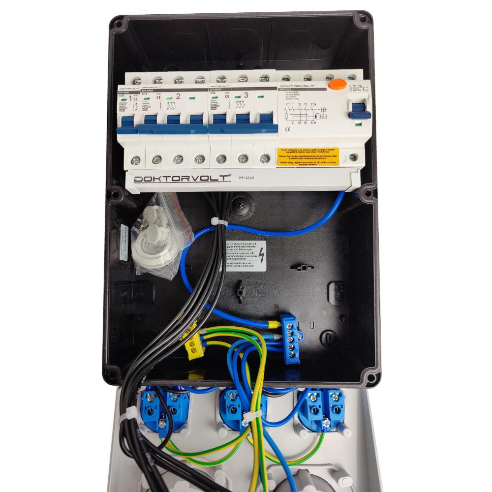 Construction Distribution Board 32A 16A 3X230V Portable Erbetka Protected