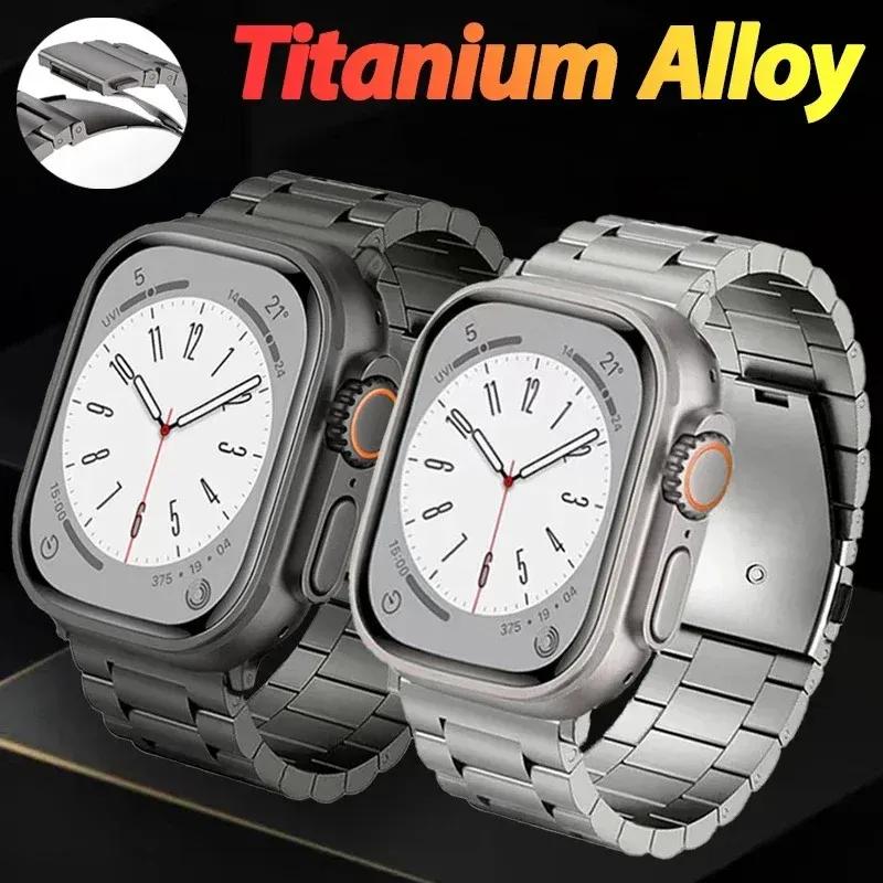 

Titanium Metal Strap for Apple Watch Ultra 2 Band 45mm 44mm 49mm 40 41mm 42mm Titanium Bracelet for Iwatch Series 9 8 7 6 SE 5 4 38mm 40mm 41mm