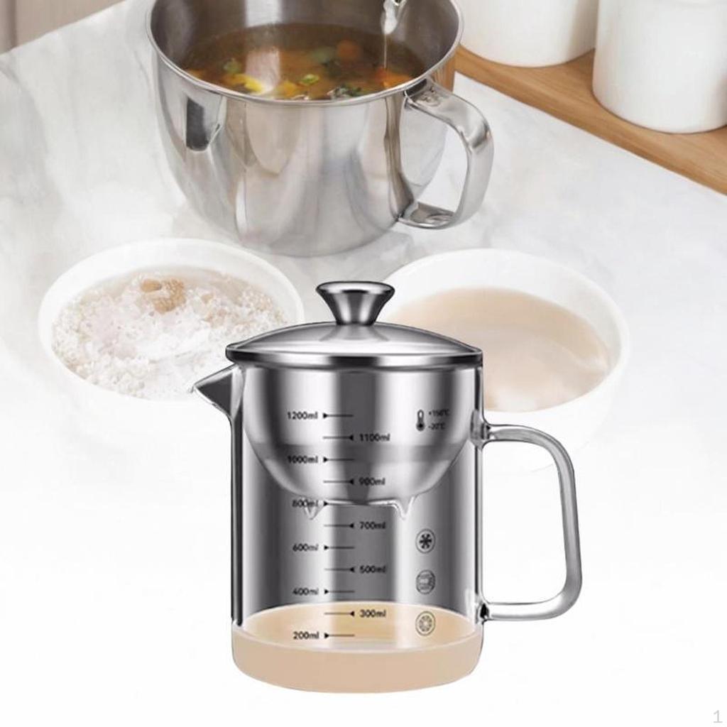 Kitchen Oil Separator Grease Container Easy To Use Dustproof Large Capacity Drain Soy