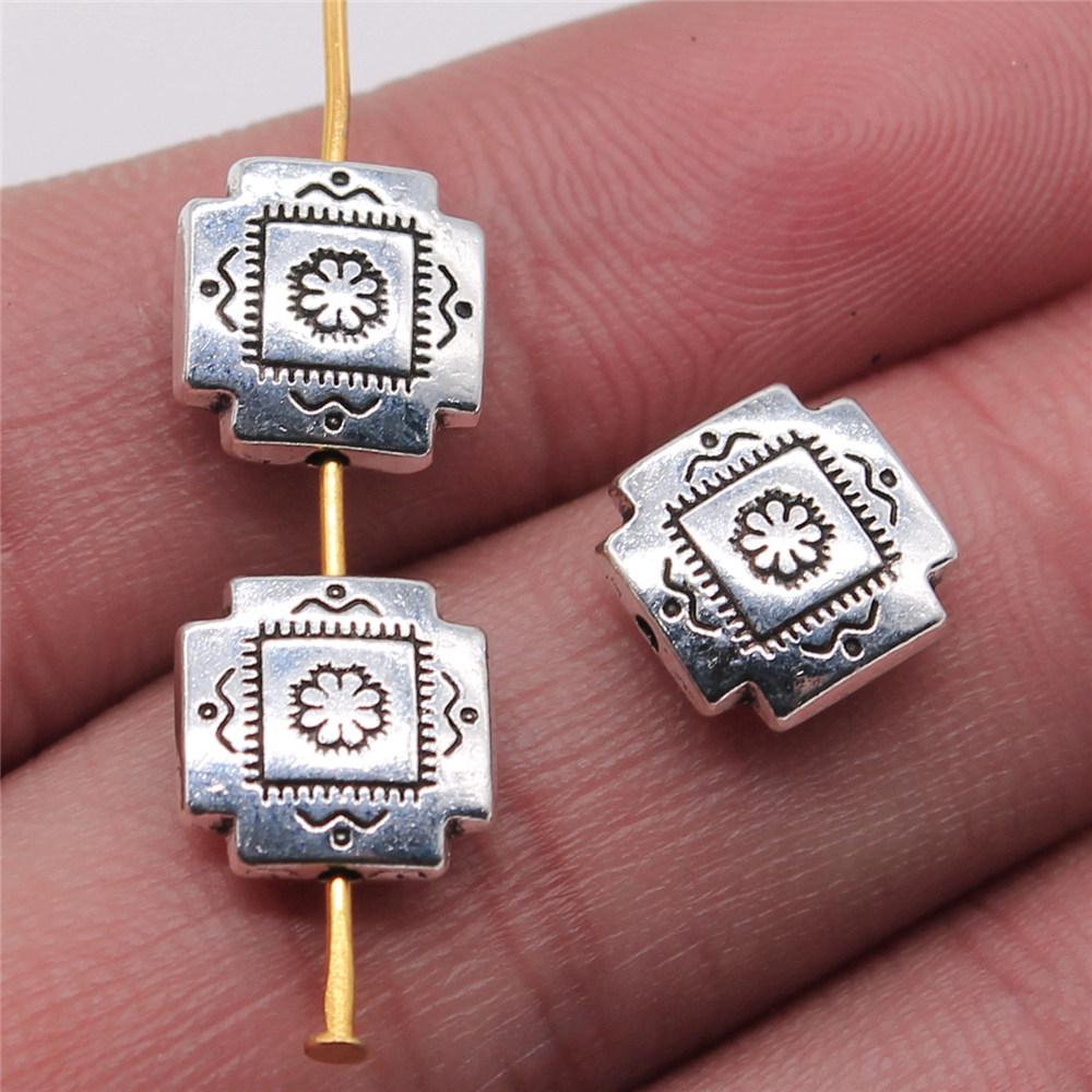 Antique Silver Color Small Square Beads 4x10mm Brand: WYISYWG 5Pieces Art And Craft For Children