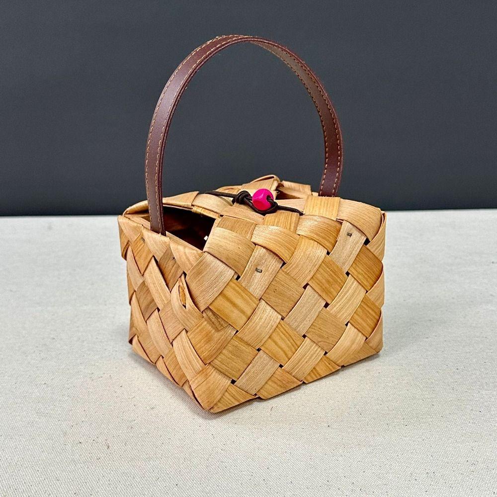 Wooden Storage Box Woven Hand-held Basket Storage Supplies Gift Packaging Basket Gift