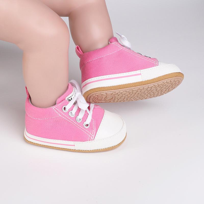 Canvas-Schuhe für Neugeborene: Gummi-Innensohle, Vor dem Laufen, 0-1 Jahr