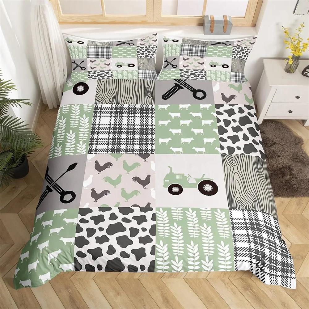 Cow Print Duvet Cover Twin Size 3 Pieces Cow Bedding Collection With 2 Pillowcases Black And White Comforter Cover Bedroom Decor