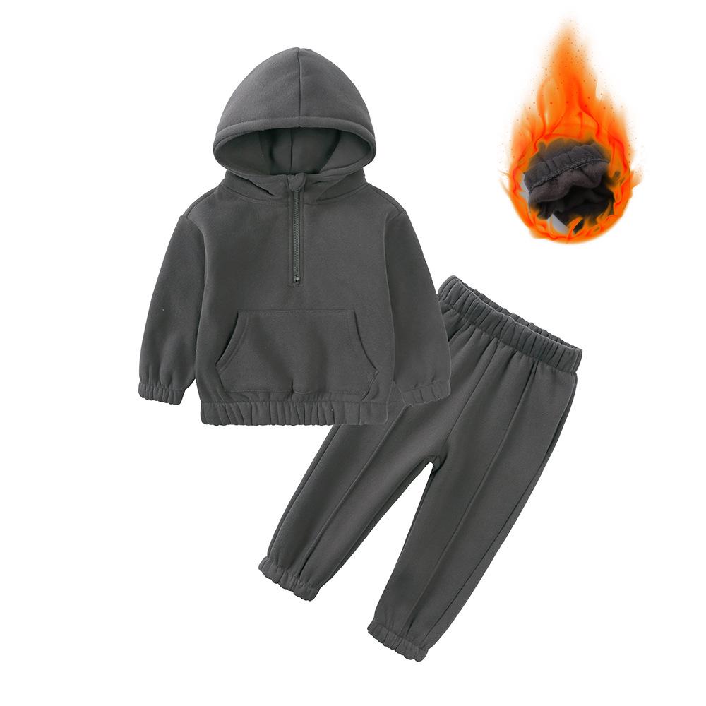 2025 Kids' Autumn/Winter Sweatshirt Set: Casual Hooded Two-Piece for Boys and Girls