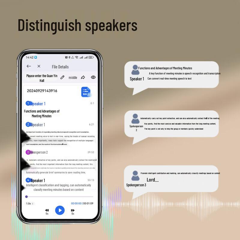 Deli MP306-W 16GB Portable Digital Voice Recorder (CN Version)