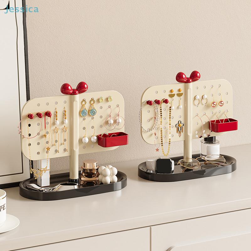 Desktop Jewelry Storage Rack For Earrings,Necklaces,And Other Accessories;Ring And Stud Storage Box;Pegboard Organizer