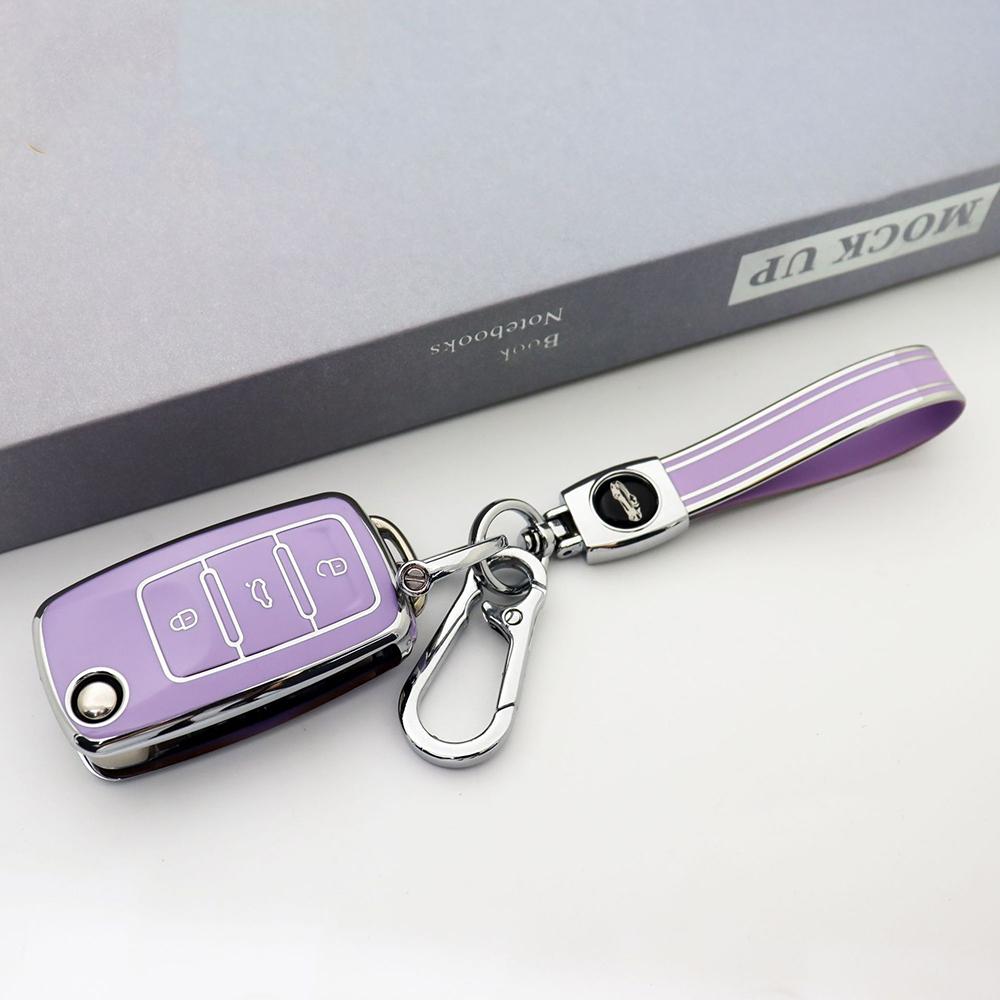 Für VW Golf Polo Bora Beetle Tiguan für SKODA Fabia Superb für SEAT Leon Toledo Altea Ibiza TPU-Fernschlüsselgehäuseabdeckung