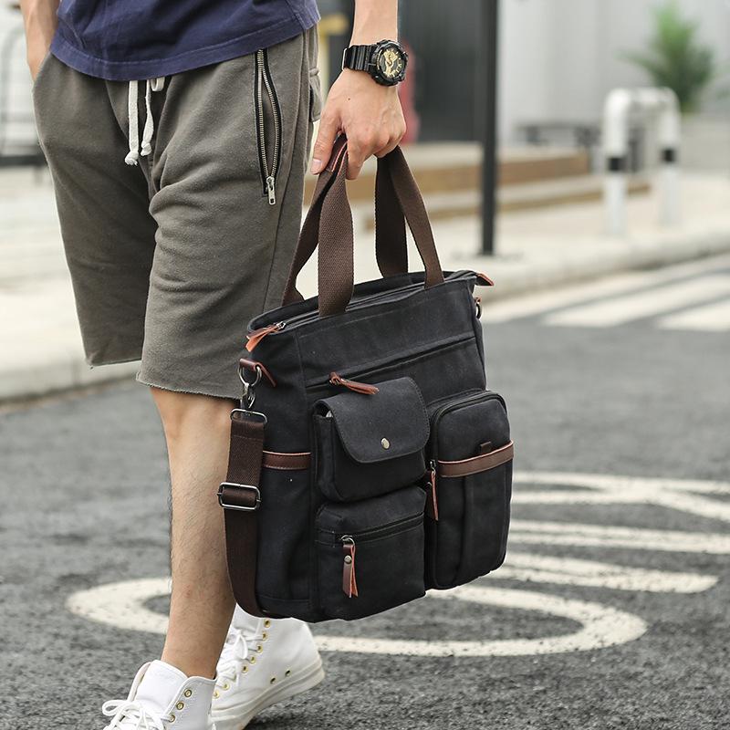 Men's Canvas Shoulder Bag Crossbody Bag Men's Computer Bag Men's Casual Bag