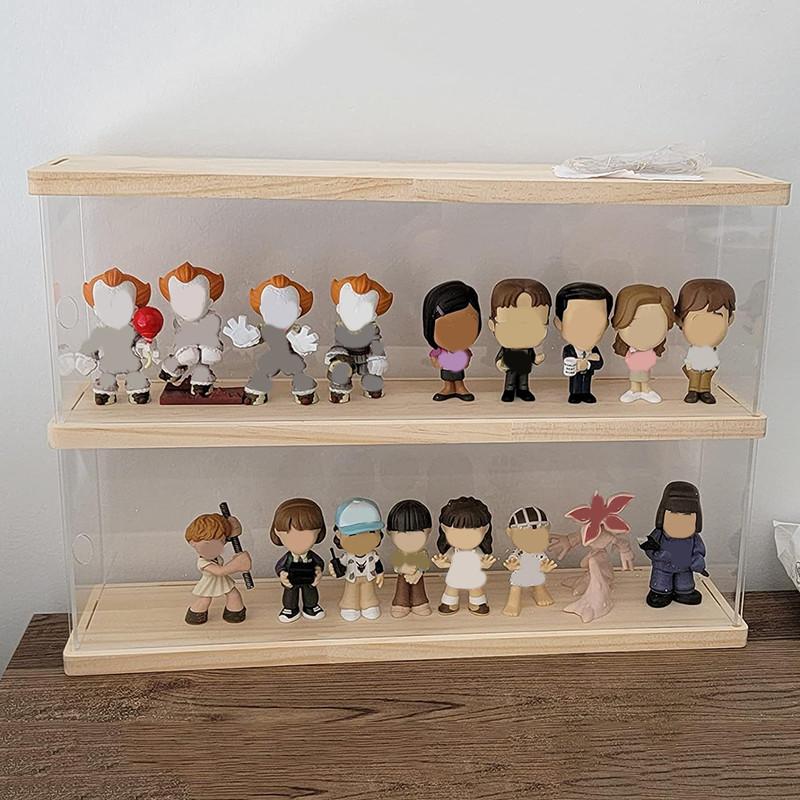 Klares Display-Regalgehäuse, Ausstellungsständer, 2/3-lagiges Lagerregal für Dekoration, Actionfiguren, Sammlerstücke, Spielzeug