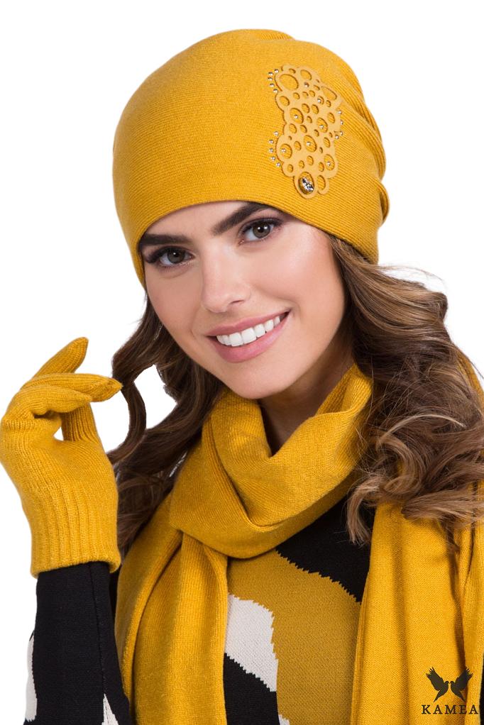 Serena Women' Hat, Non-Itching, Mustard Color