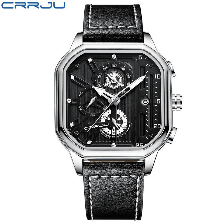 CRRJU New Belt Men's Watch Watch Simple Business Personality Men Fashion Waterproof