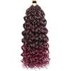 Women Dreadlocks Curly Wig Bohemian Crochet Braiding Hair Deep Wave Synthetic Hair Natural Looking Ladies Long Ponytail Hair Extension