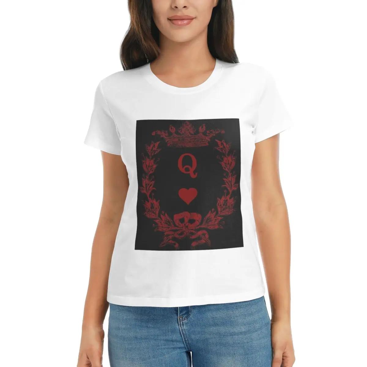 Women TShirt Queen Of Hearts Summer Short Sleeve Tees ONeck Cotton T Shirts Clothes Tops Streetwear S
