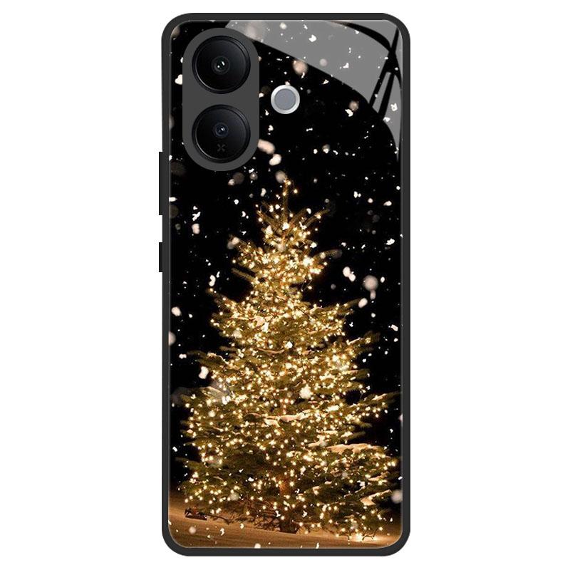 Tempered Glass Phone Case For Vivo V50 Lite VivoV50 VIVOV60 V40 V30 Lite Pro Shockproof Cover Christmas Painted Fundas Coque