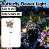 Solar Led Butterfly Flower Light Lights For Outdoor Garden Waterproof Lawn Ground Pathway Stake Lamp Decor Yard Ip65 Panel Fence