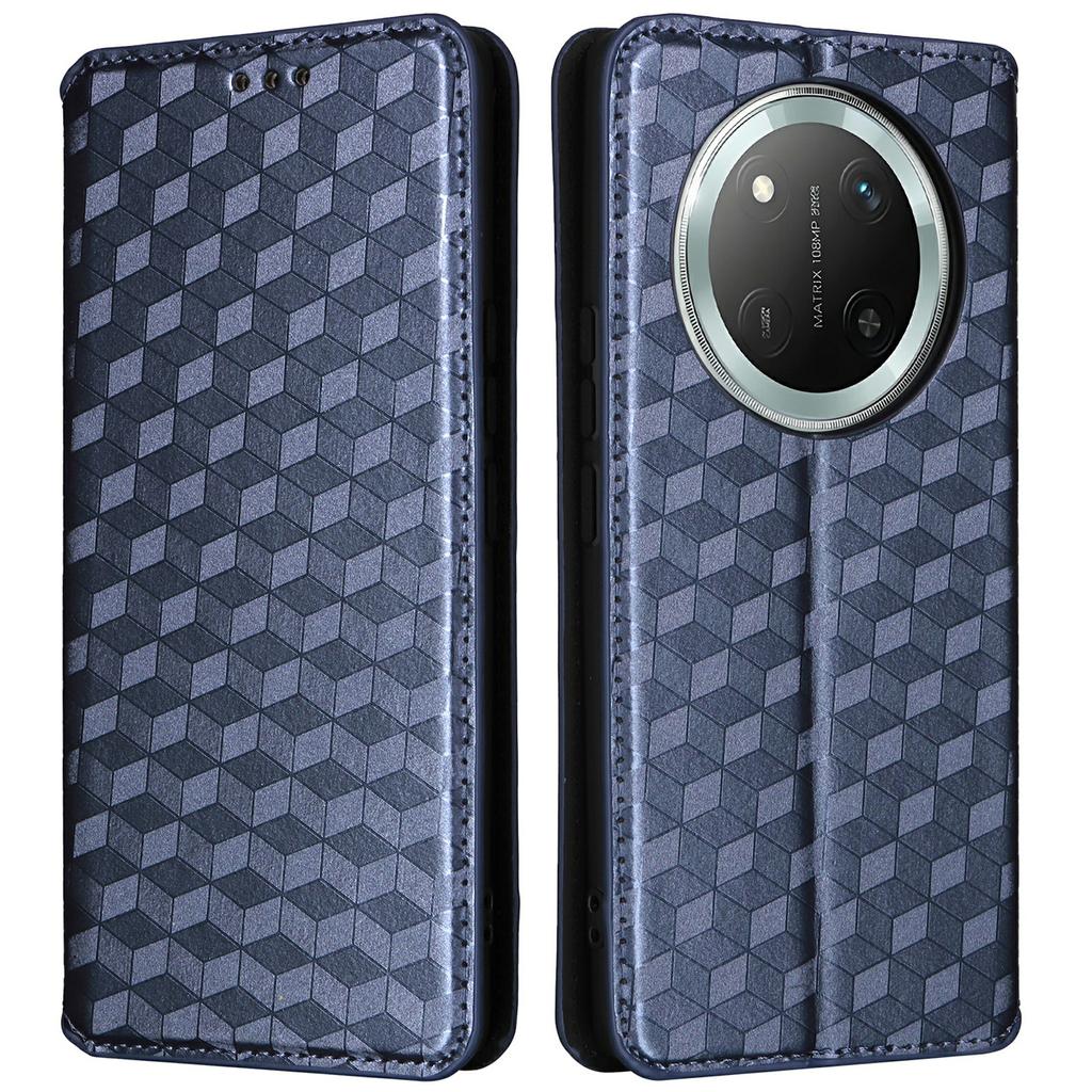 Wallet Case for Honor X9c 5G/Magic7 Lite 5G/X60 Pro 5G Rhombus Imprinted Leather Phone Cover