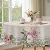 Romantische Vintage Tischdecke mit Blumendruck Tischdecke