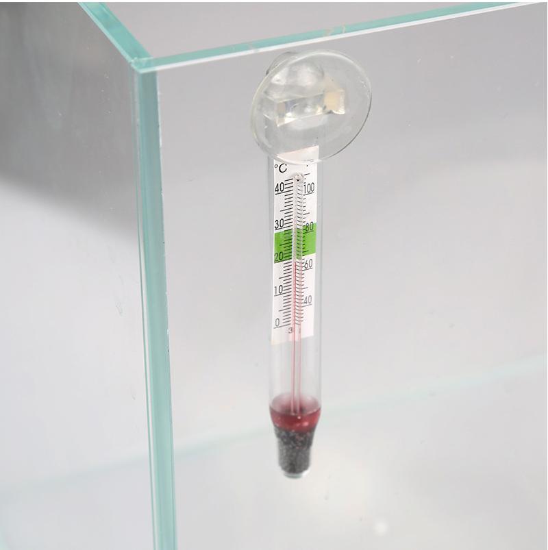 Glass Tube Aquarium Fish Thermometer Temperature Submersible Suction Tanks Decor