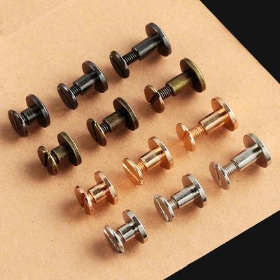 10Pcs Solid Nail Bolt Strap Rivets 5/6.5/ 8mm Screw Leather Craft Bookkeeping Round Head Screws For Luggage Clothes/Bag/Shoes