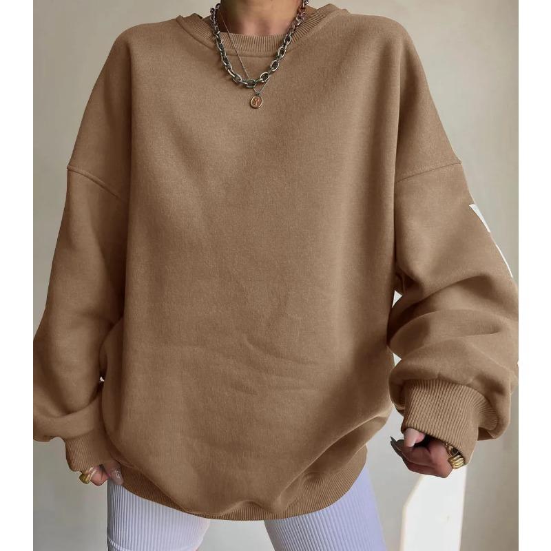 Leisure Letter Printed Sweatshirt Women's Fashion Brushed Long Sleeve Loose Hoodie Y2k Street Wear Autumn/Winter Women's Pullover