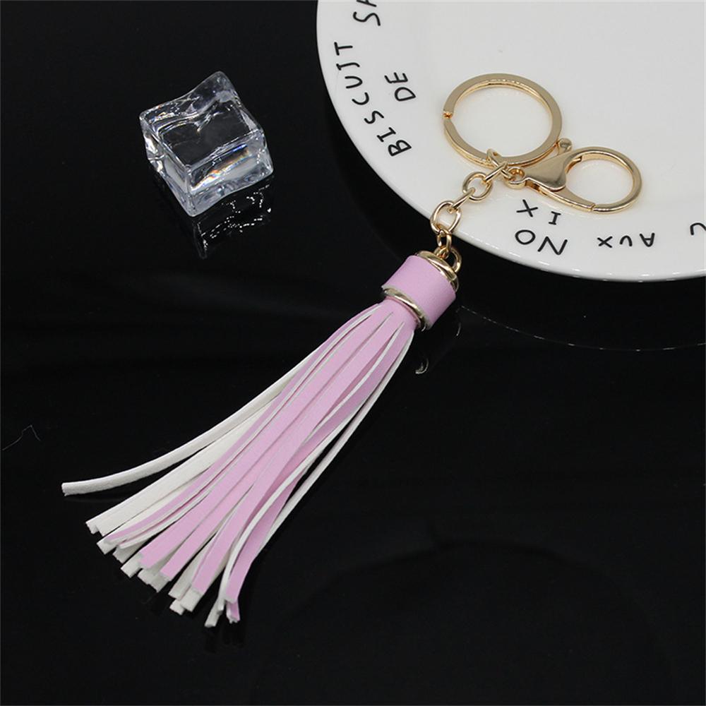 Модный простой кожаный брелок с кисточками для женщин — фото 13