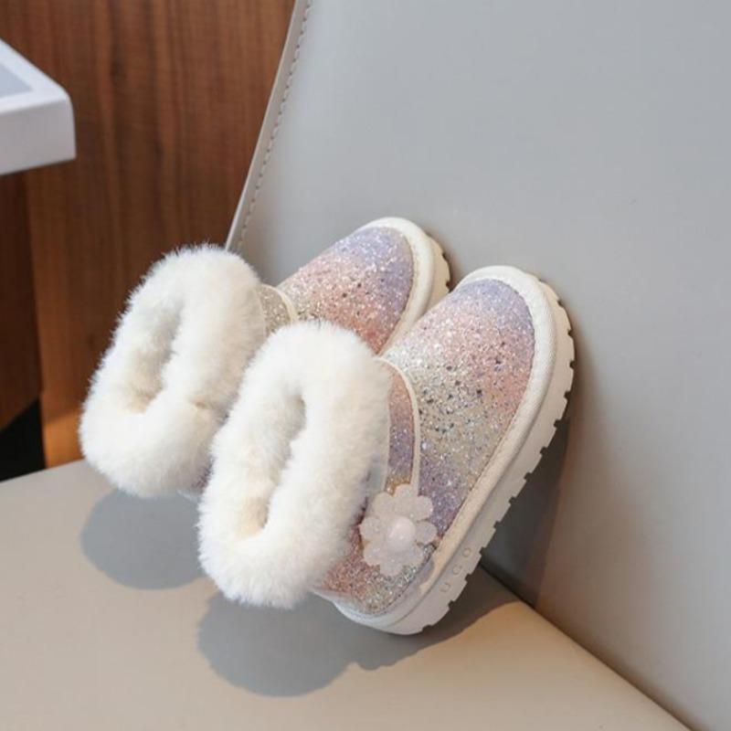 

Детские зимние сапоги, зимние новые стильные плюшевые детские сапоги для девочек, водонепроницаемые 25 бежевый