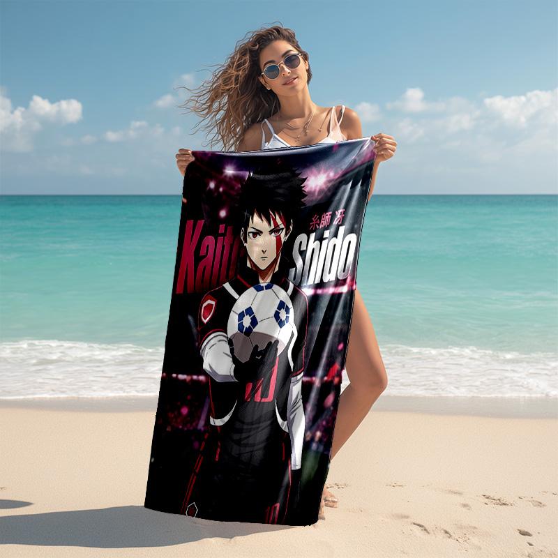 1pc Soccer Hero Action Cartoon Quick Dry Microfiber Bath Towel for Swimming Surfing Camping Unisex Holiday. SJT720183