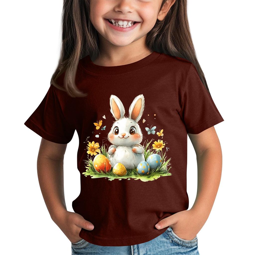 Småbarnsflicka Pojke T-shirts Barn Topp Pojkar Och Flickor Tryckt Kortärmad T-shirt 2-12 År