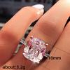 Best-Selling Jewelry, Classic Four-Claw White Square Diamond Ring, Large Zircon Ring Jewelry.