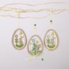 Wood Material Wooden Ornaments Easter Egg Hanging Ornaments Easter Ornaments  Easter Party