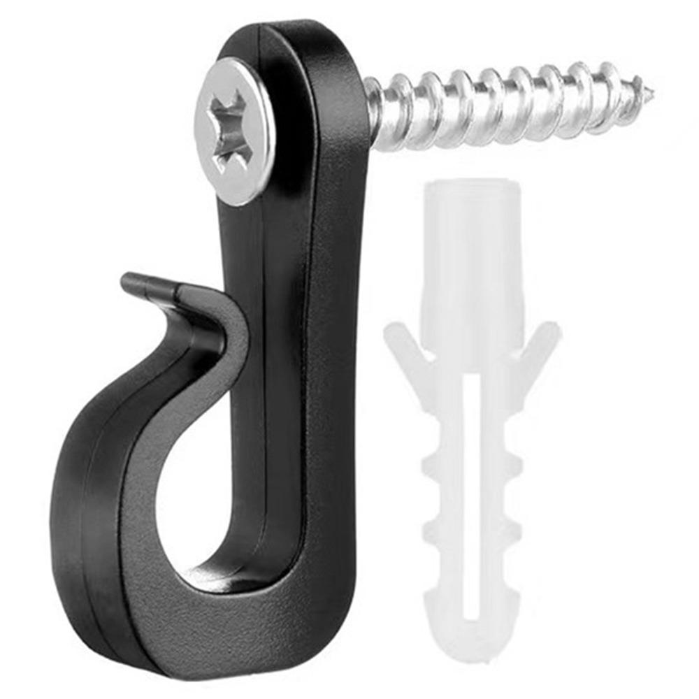 

40Pcs Q-Hanger Screw Hooks ABS+Stainless Steel Outdoor Hangers for Hanging String Lights Black