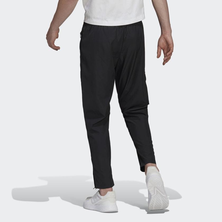 Adidas FW22 Solid Color Logo Print Mid-Rise Casual Sports Pants Men Bottoms Black HE4309