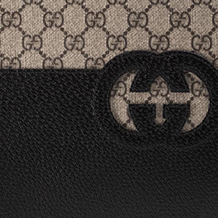 Gucci Hollow Interlocking Double G Logo Zipper Handbag Men Handbags Black 723320-K9GSG-9769