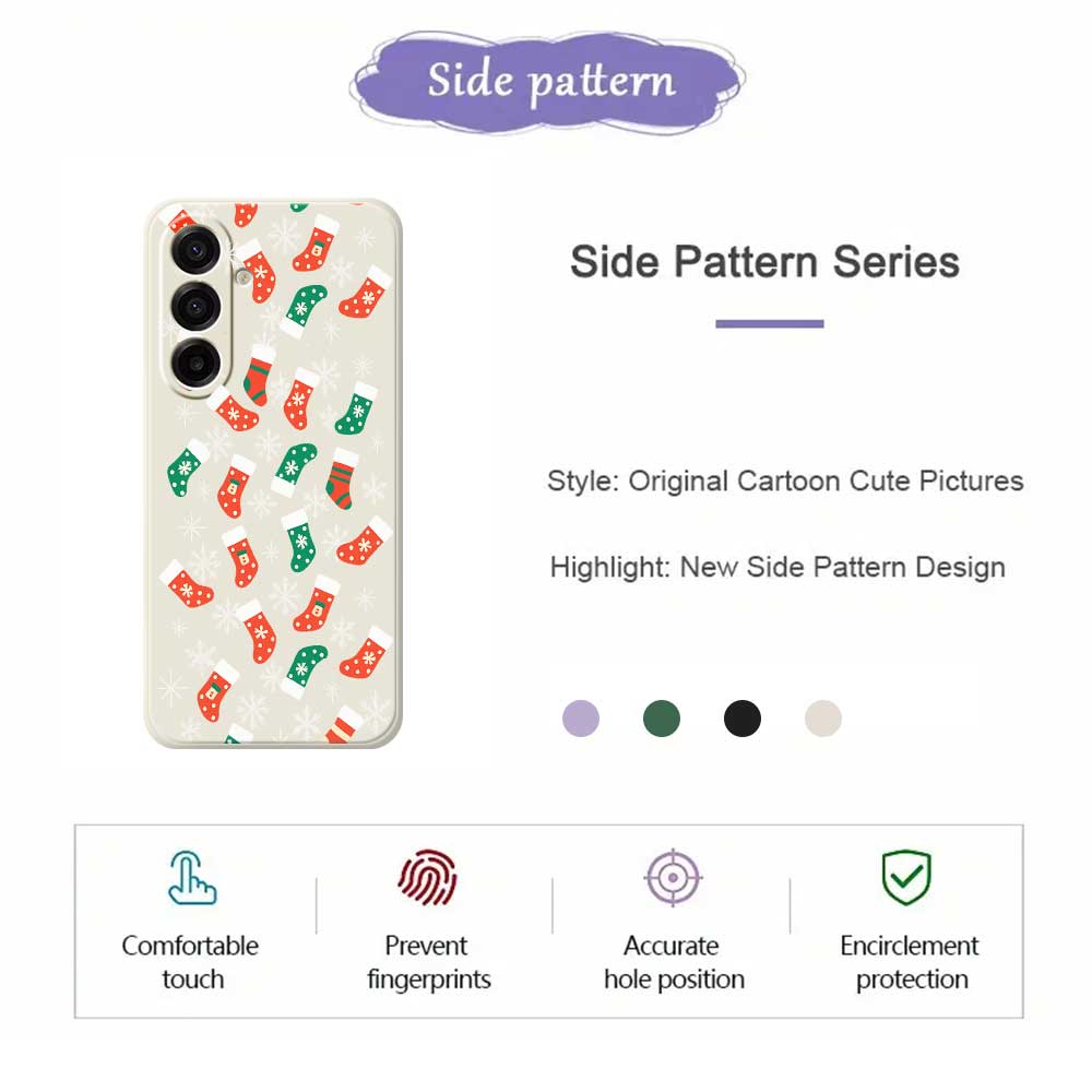 For Samsung Galaxy A17 5G Case Snowflake Socks Pattern Printing Straight Edge TPU Phone Back Cover