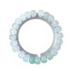 Xinjiang White & Golden Silk Flower Jade Round Bead Bracelet for Women