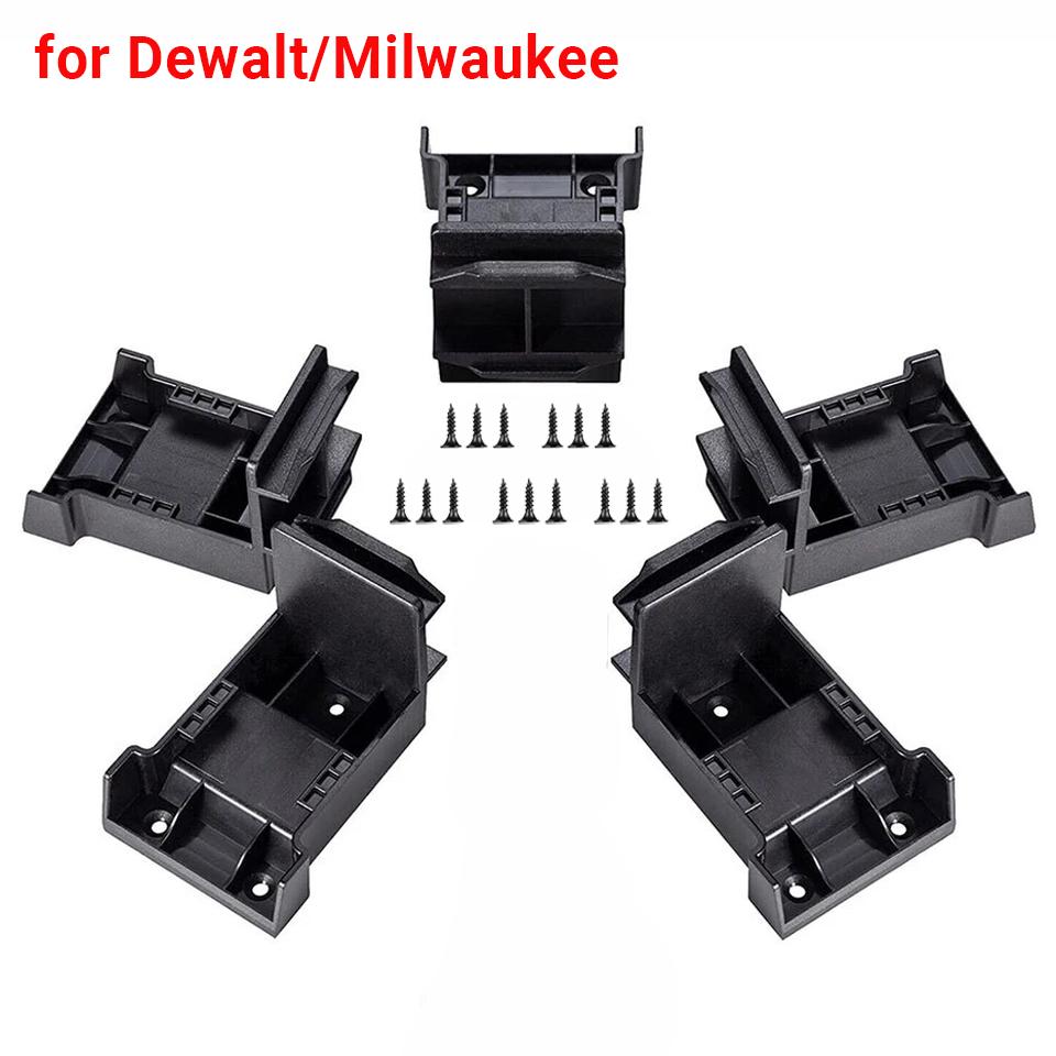 

5PCS Power Tool Battery Mount Holder 2 IN 1 Tool Holder for Makita/Dewalt/Milwaukee Battery Tool Storage Rack Bracket