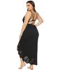 XL-4XL Large Women's Embossed Cut-out Beach Blouse Irregular Dress