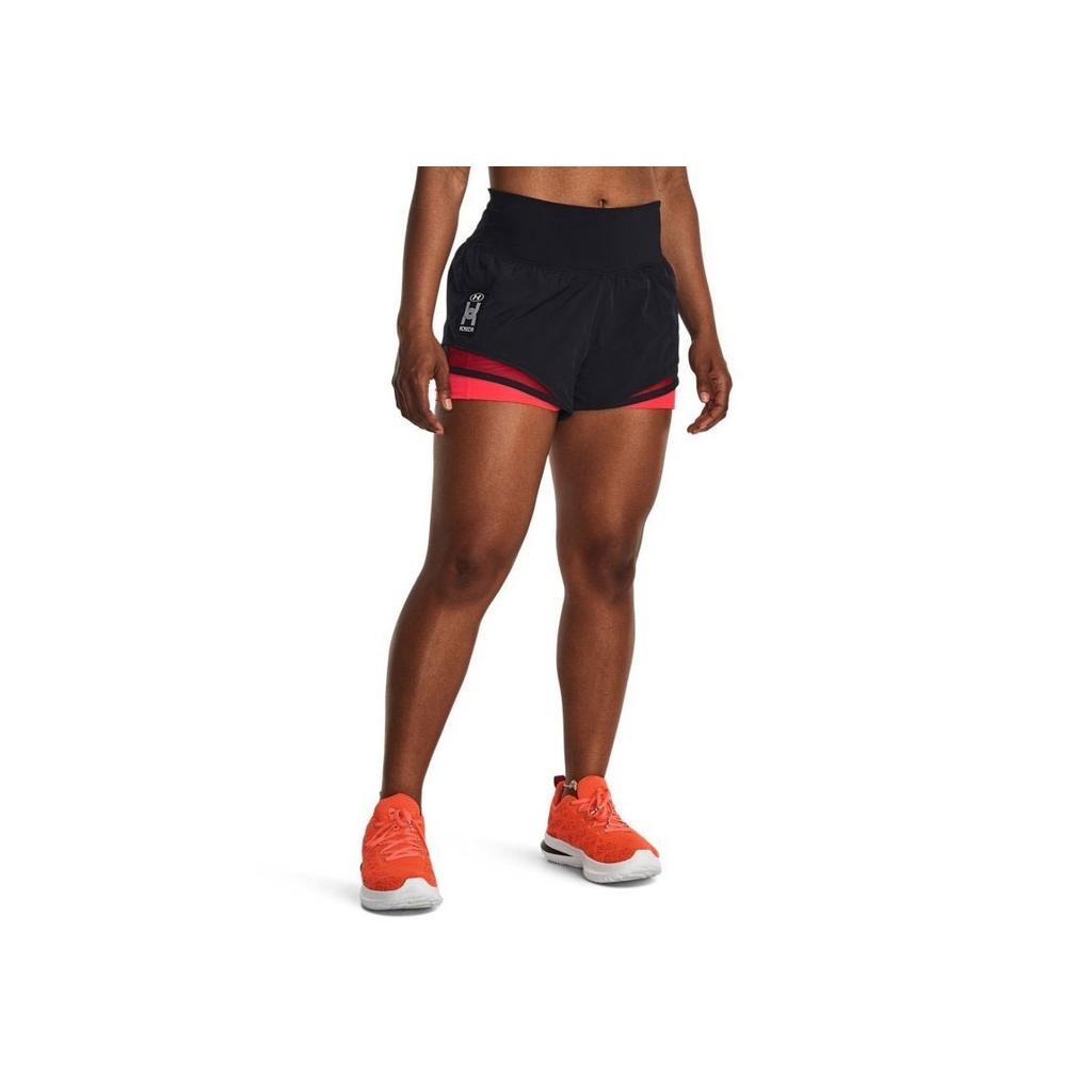 Under Armour Everywhere Color Block Elastic Waist Running Shorts Women Shorts Black 1379351-001