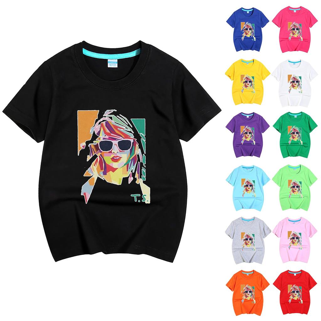 Children's Tops Boys And Girls Round Neck Printed Loose Short Sleeve T-Shirt Tops