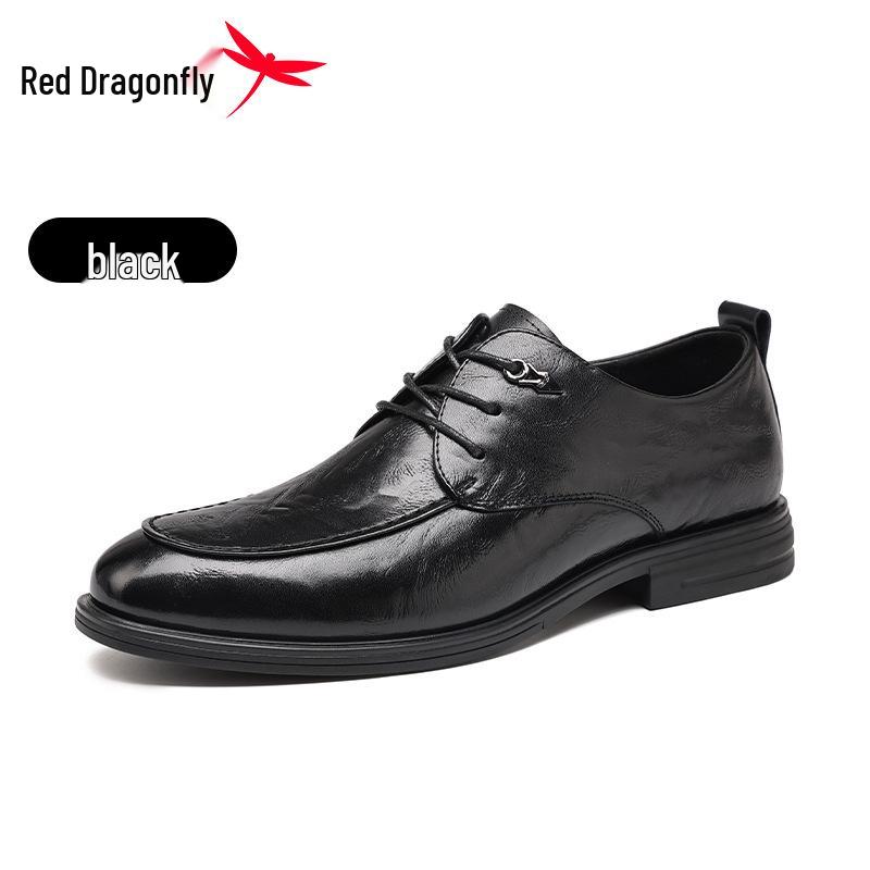 Red Dragonfly Men s Genuine Leather Formal Derby Shoes - 2025 British Style Suit Edition 43
