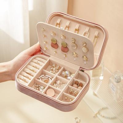 Rectangle Velvet  Jewelry Box Large Capacity Jewelry Case Vintage Ring Case  Wedding
