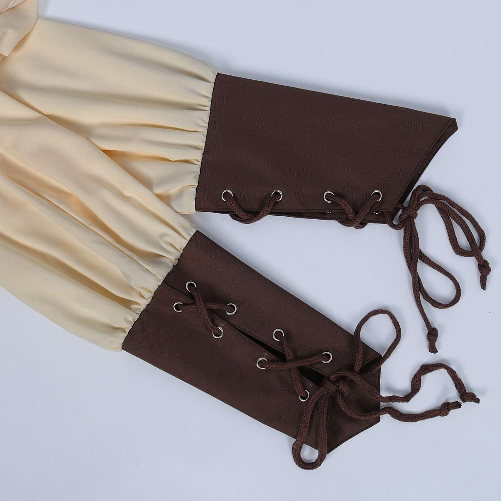 2025 Vikingský Pirátský Kostýmový Set: Středověká vesta, košile, jodhpury a doplňky