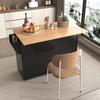 Kitchen Sideboard Serving Trolley with Folding Table Top 120x46(70)x91cm White Castors Cabinet And Interchangeable Wooden Legs Ideal for
