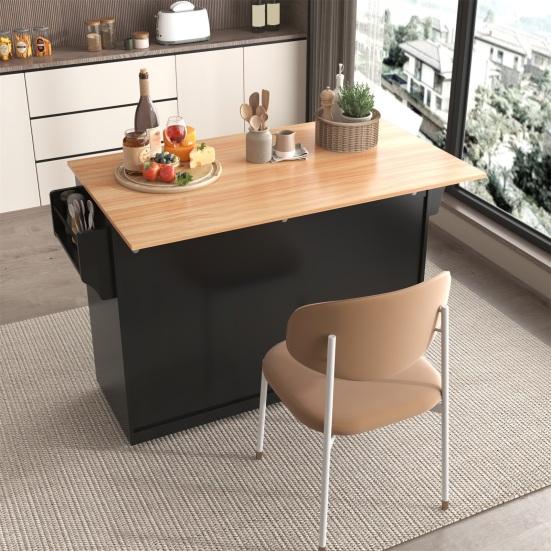 Kitchen Sideboard Serving Trolley with Folding Table Top 120x46(70)x91cm White Castors Cabinet And Interchangeable Wooden Legs Ideal for