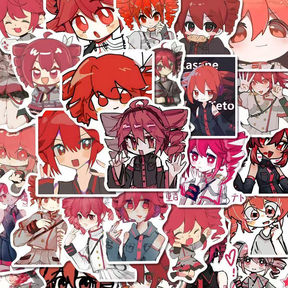 60 stuks Kasane Teto Sticker Anime Figuren Manga Cartoon Kawaii Waterdichte Graffiti Stickers Telefoon Journaling Waterbeker Decoratie Props