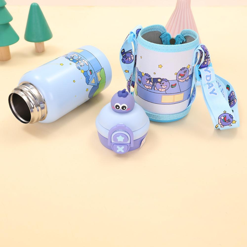 Cute Cartoon Children Thermal Cup Pop-up Lid Thermal Water Bottle Insulated Cup  Drinkware