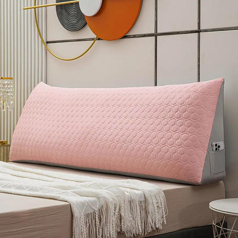 Cooling Latex Cushion Big Wedge Adult Backrest Removable Washable Sofa Reading Pillow Long Headboard Pillow for Bed Decor