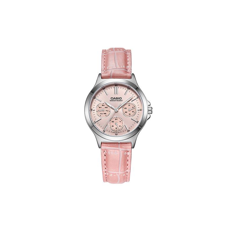 

Casio STANDARD Series Simple Business Three-eye Six-pin Quartz Movement Leather Strap Japanese and Korean Women s Watch Pink Dial LTP-V300L-4A рожевий