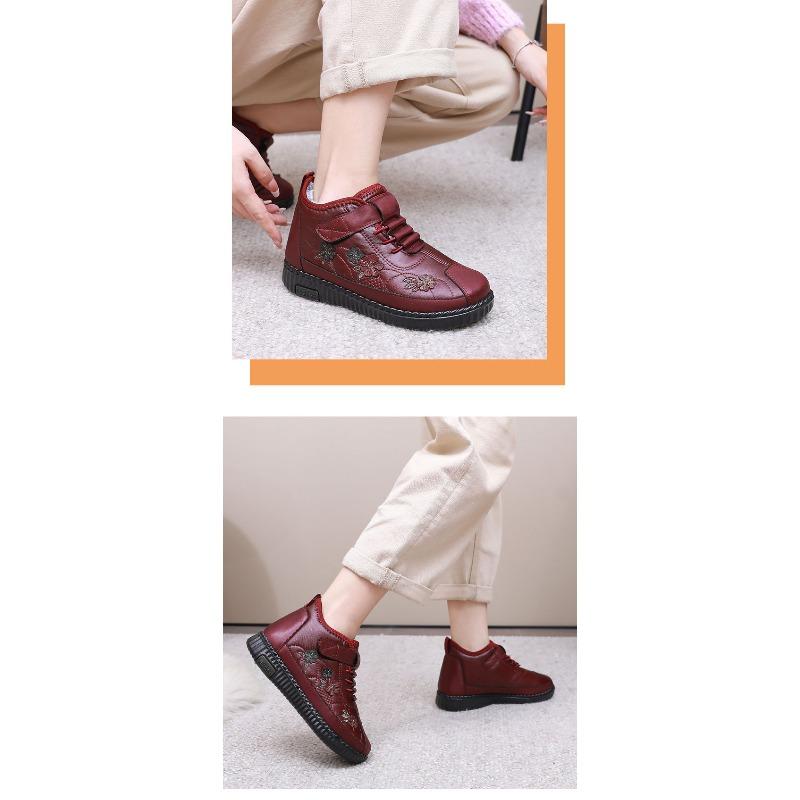 Dámské nepromokavé zimní boty pro seniorky, plyšová podšívka, boty do chladného počasí, protiskluzové teplé sněhule, pohodlné pro babičku