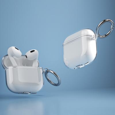 For AirPods 4 Charging Case Cover Bluetooth-compatible Earbuds Clear TPU Protective Case with Hook